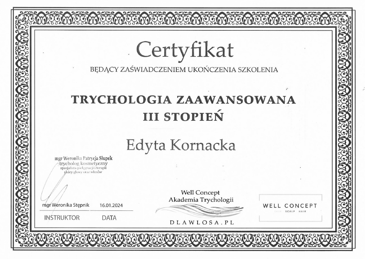 Certyfikat III stopień